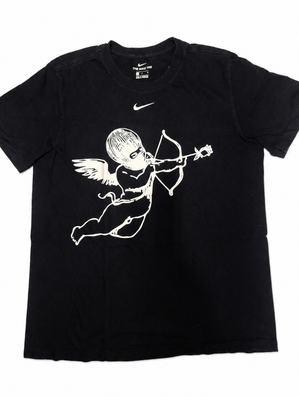 Nike  Black Graphic T-Shirt with Cupid Print Mens Medium